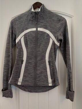 Lululemon Define Jacket, White/ Gray, Size 4